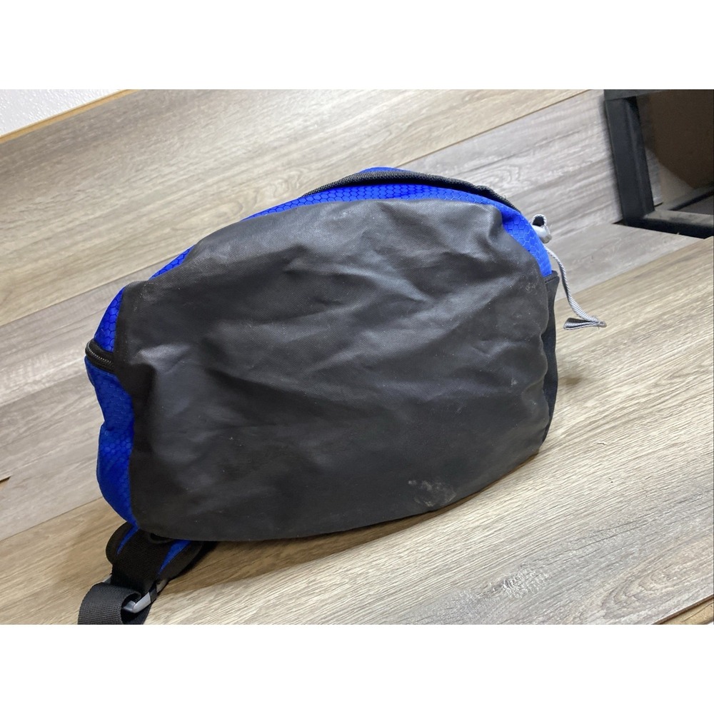 Adidas Sling Backpack Spring Load Crossbody Shoulder Strap 16x20 Black Blue Gray - Picture 15 of 16